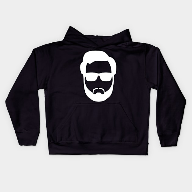 White hair man with white glasses Kids Hoodie by AdiDsgn